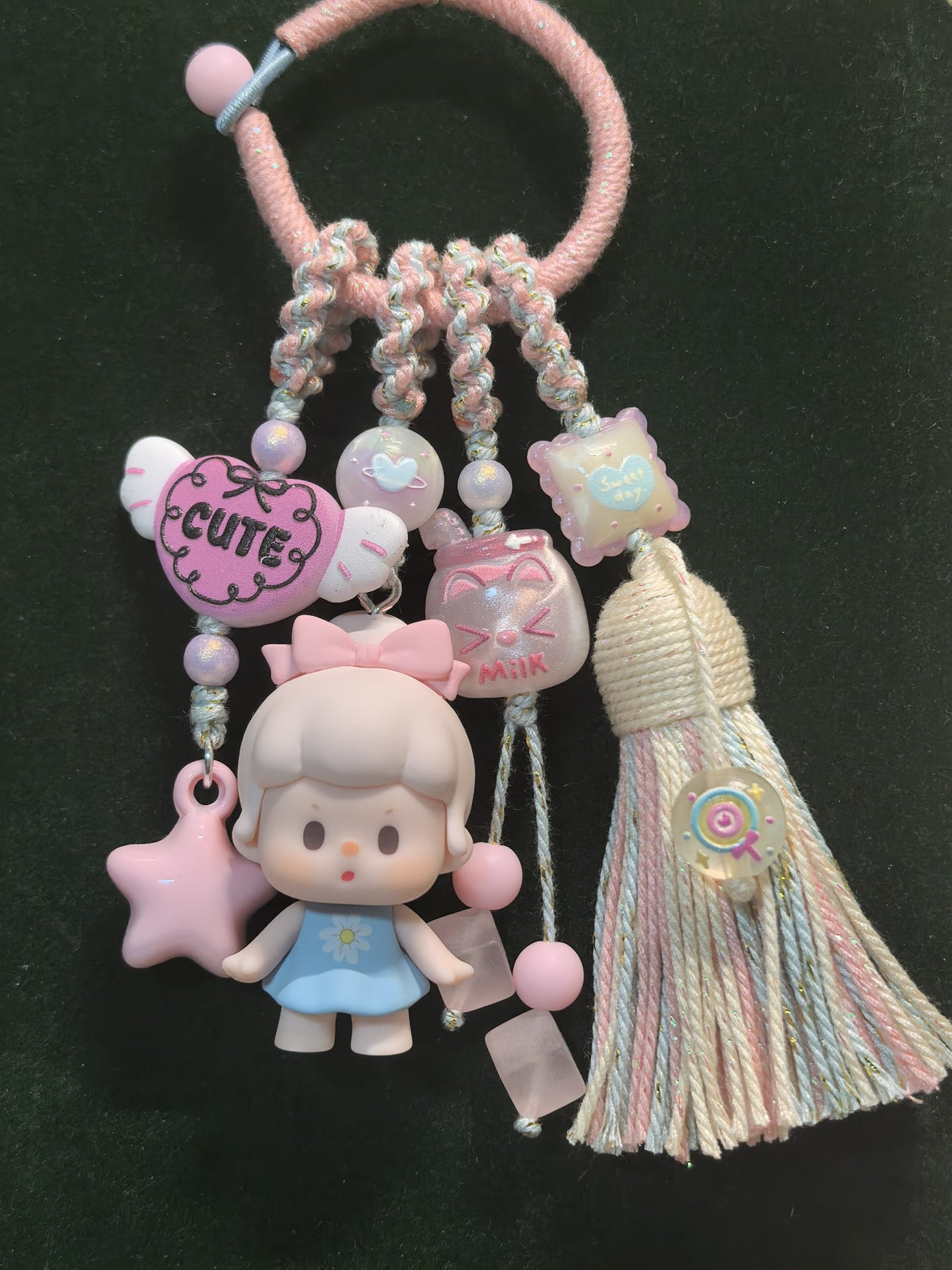 Cute Girl Charm Phone Bag Keychain