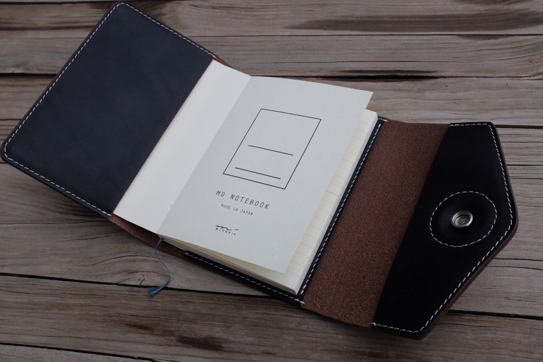 A6 Leather Journal Cover with Coin Closure