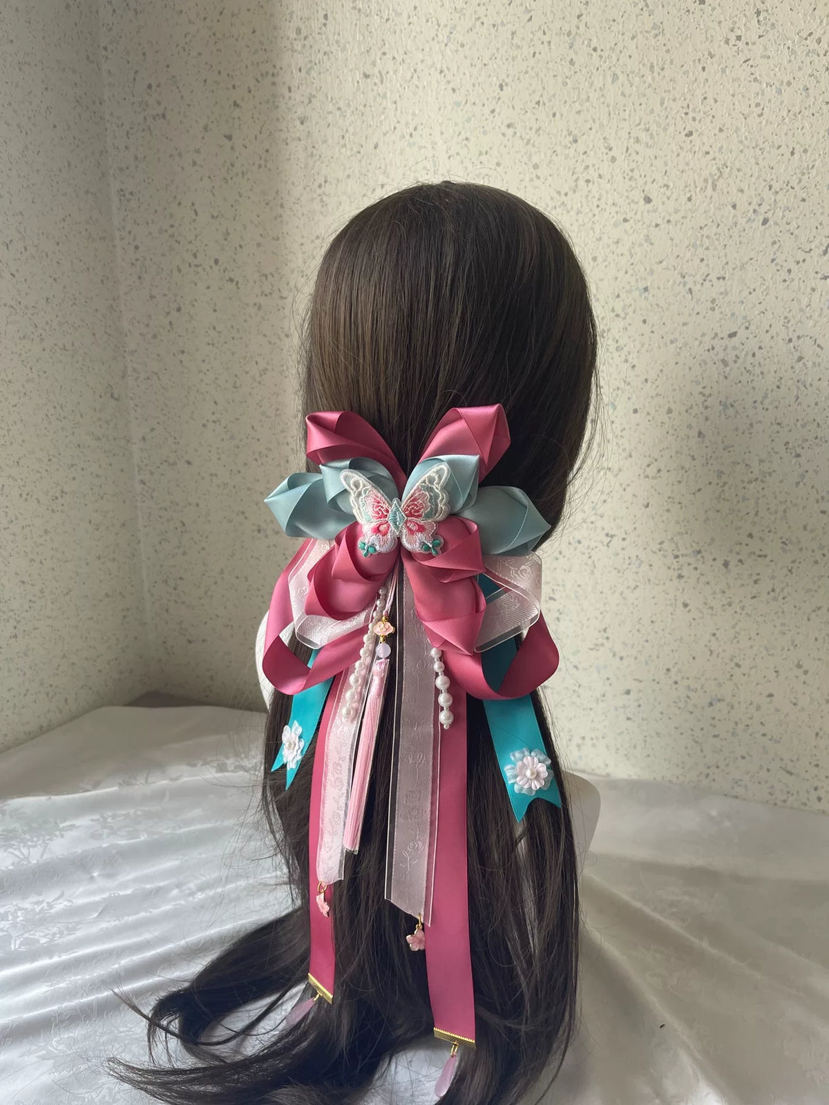 Lolita Pink Mint Green Bow Hair Clip