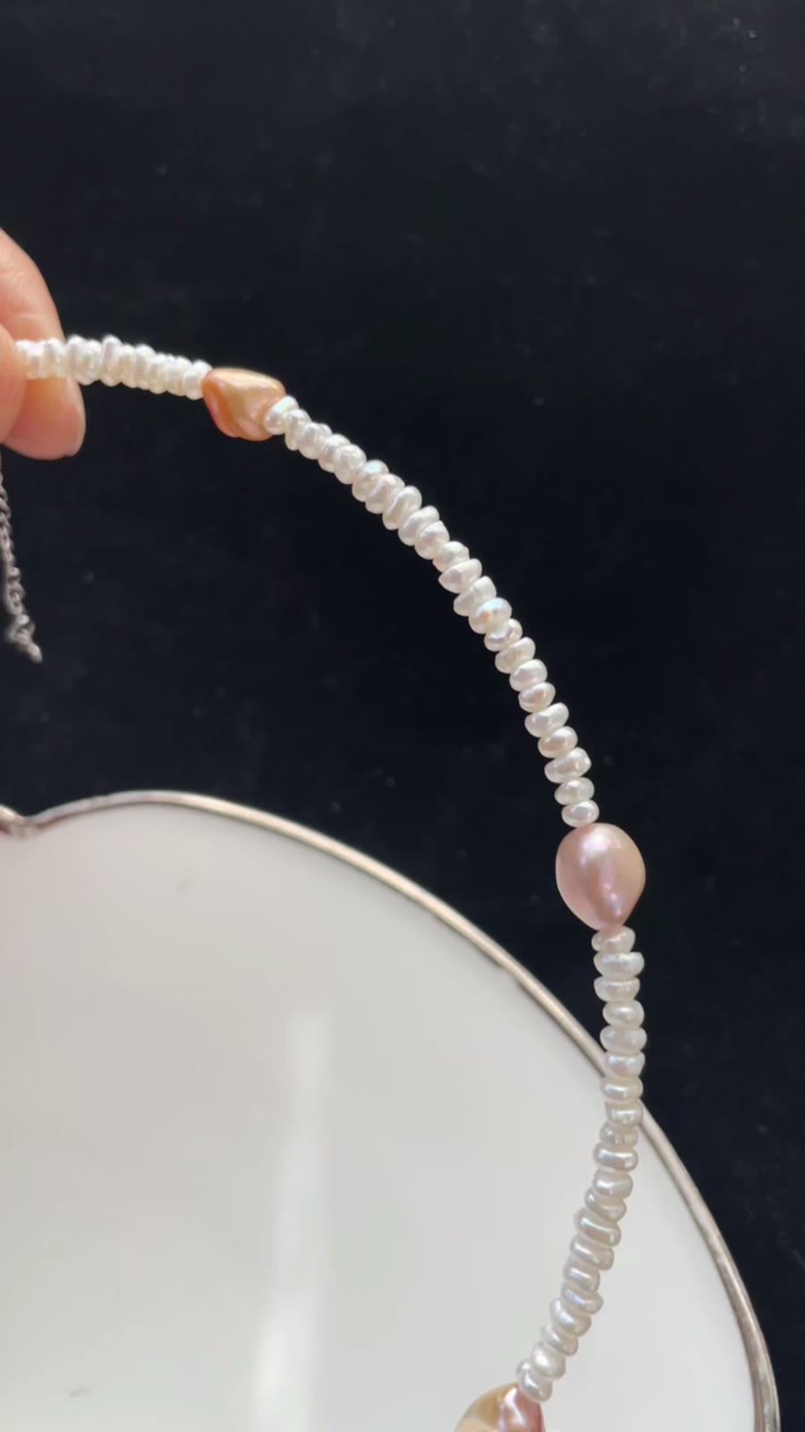 Natural Pearl Floral Choker Necklace