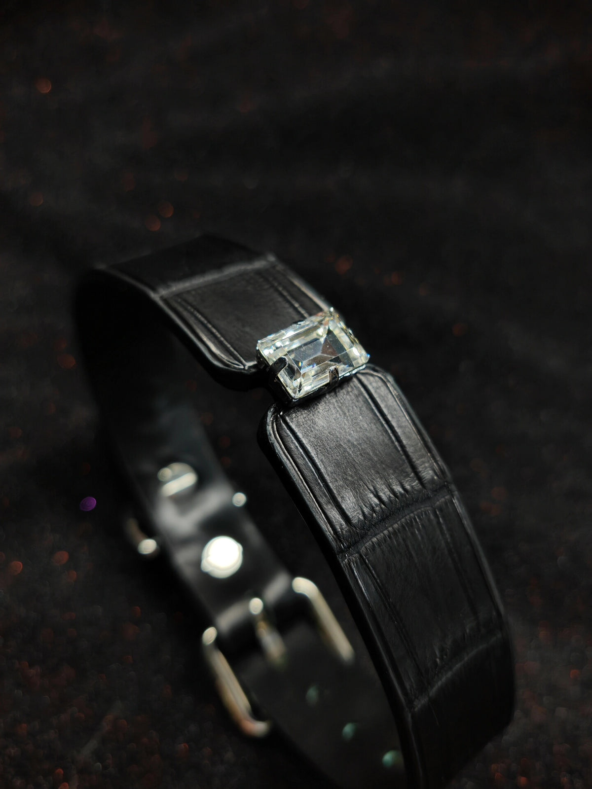 Black Fish Skin Pet Collar
