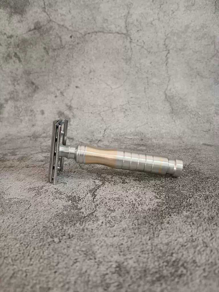 Handcrafted 7075 Aluminum Brass Safety Razor Handle