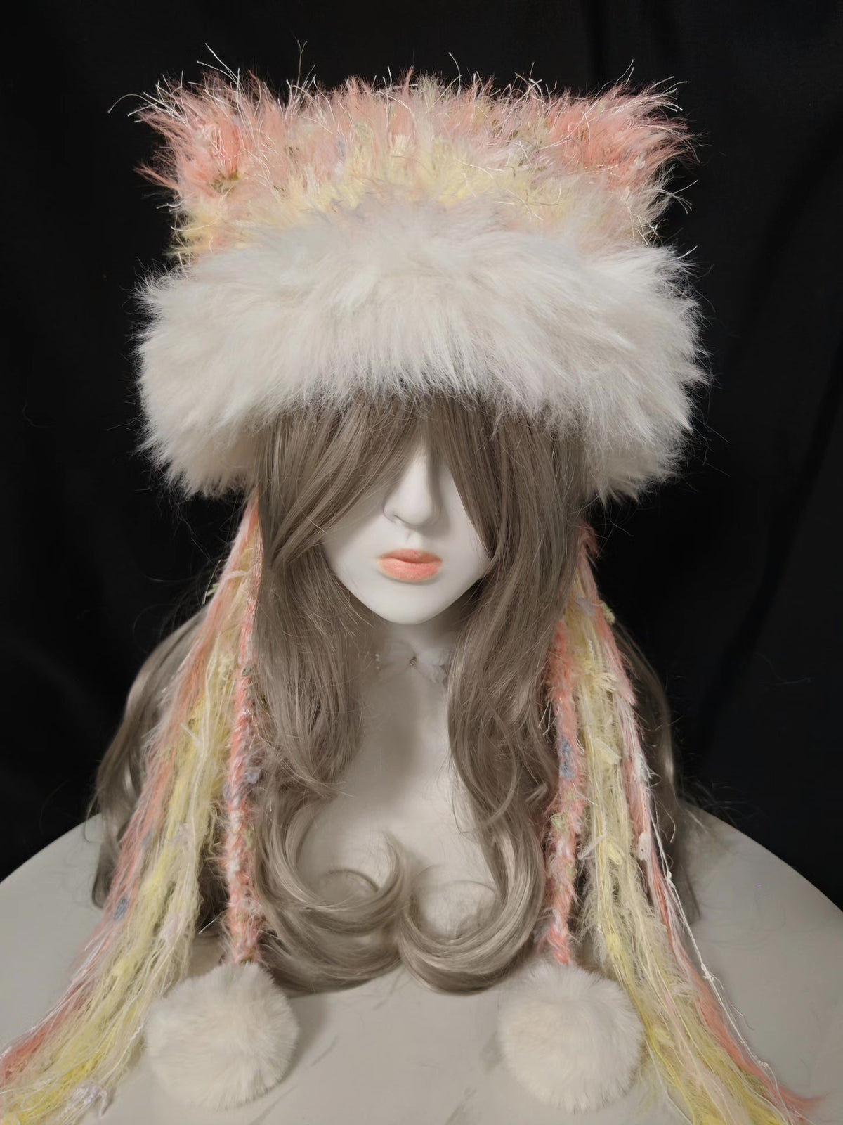 Cat Ear Hat Orange Pink Gradient