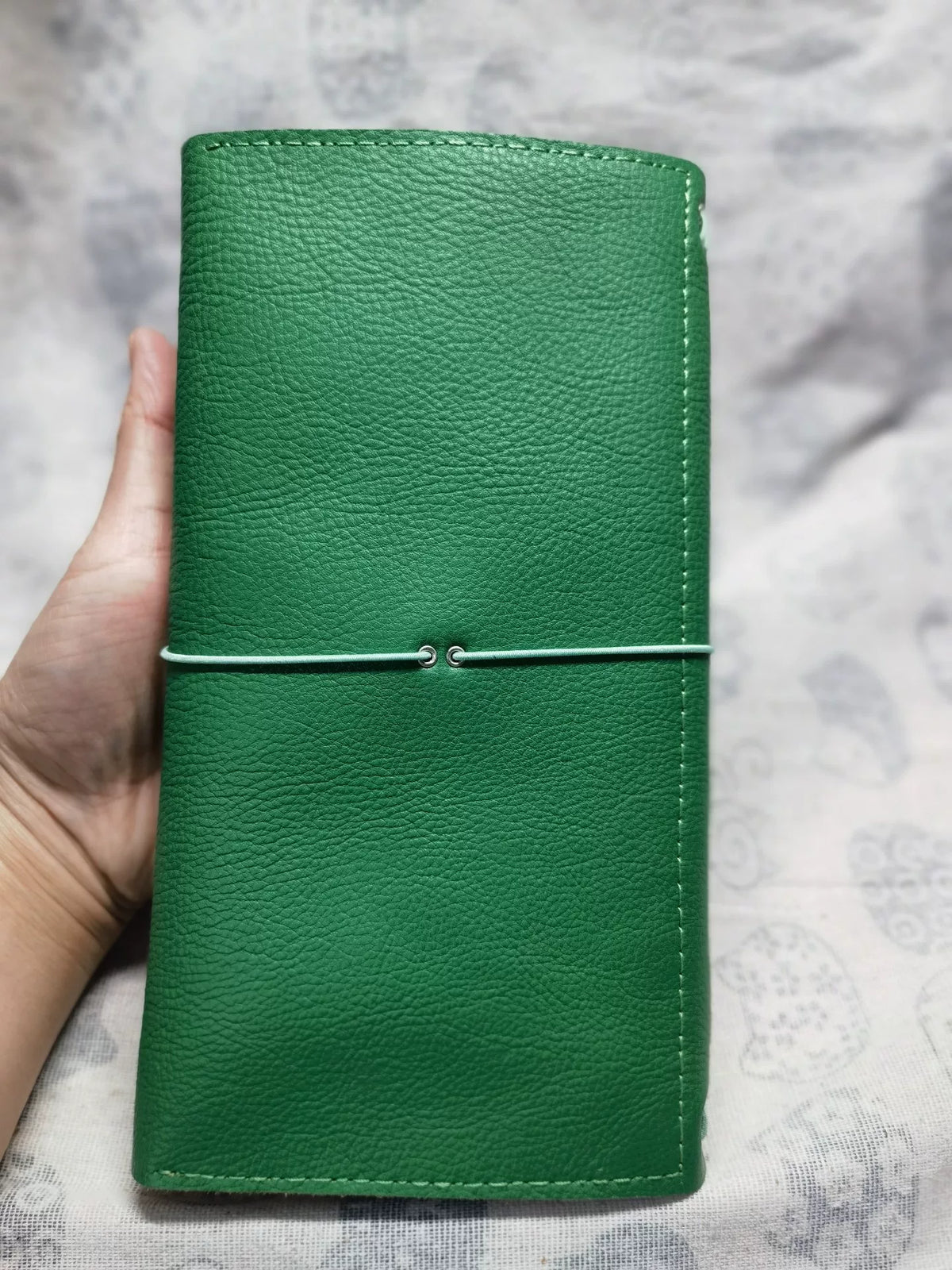 Capa de Agenda em Couro Verde de Três Dobras A5S TN