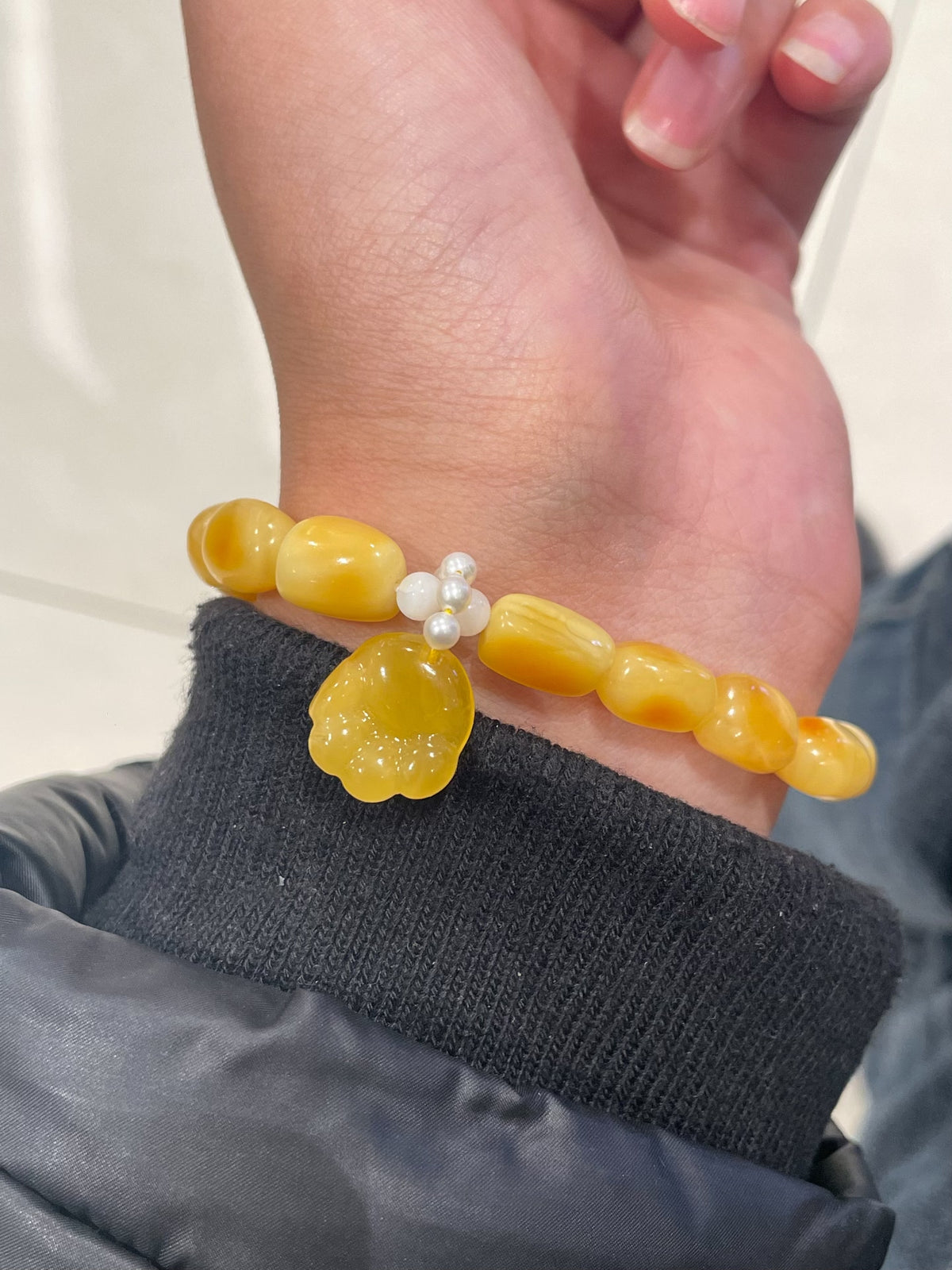 Natürlicher Bienenwachbern Bärenarmband Fettgelb