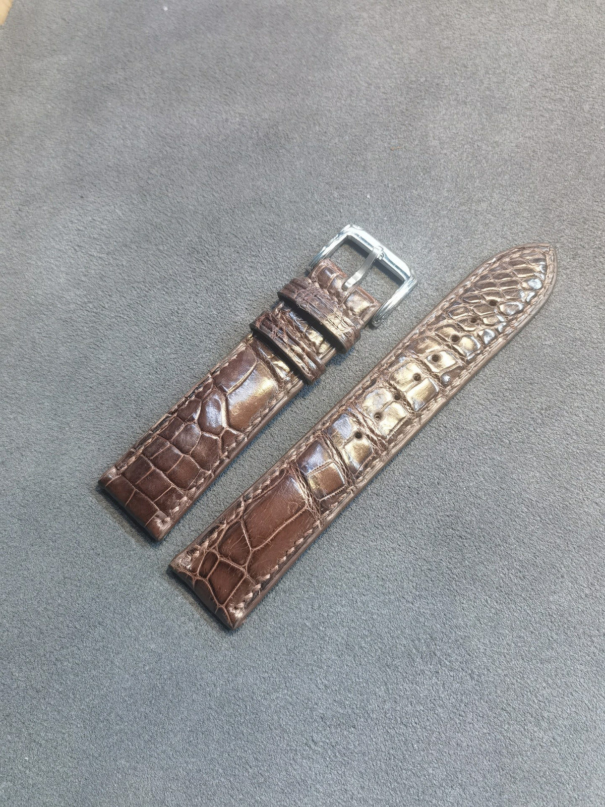 Brown Crocodile Leather Watch Strap 20mm