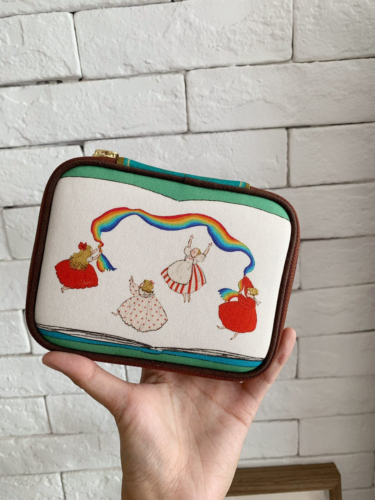 Zippered Pouch with Camper Van Print