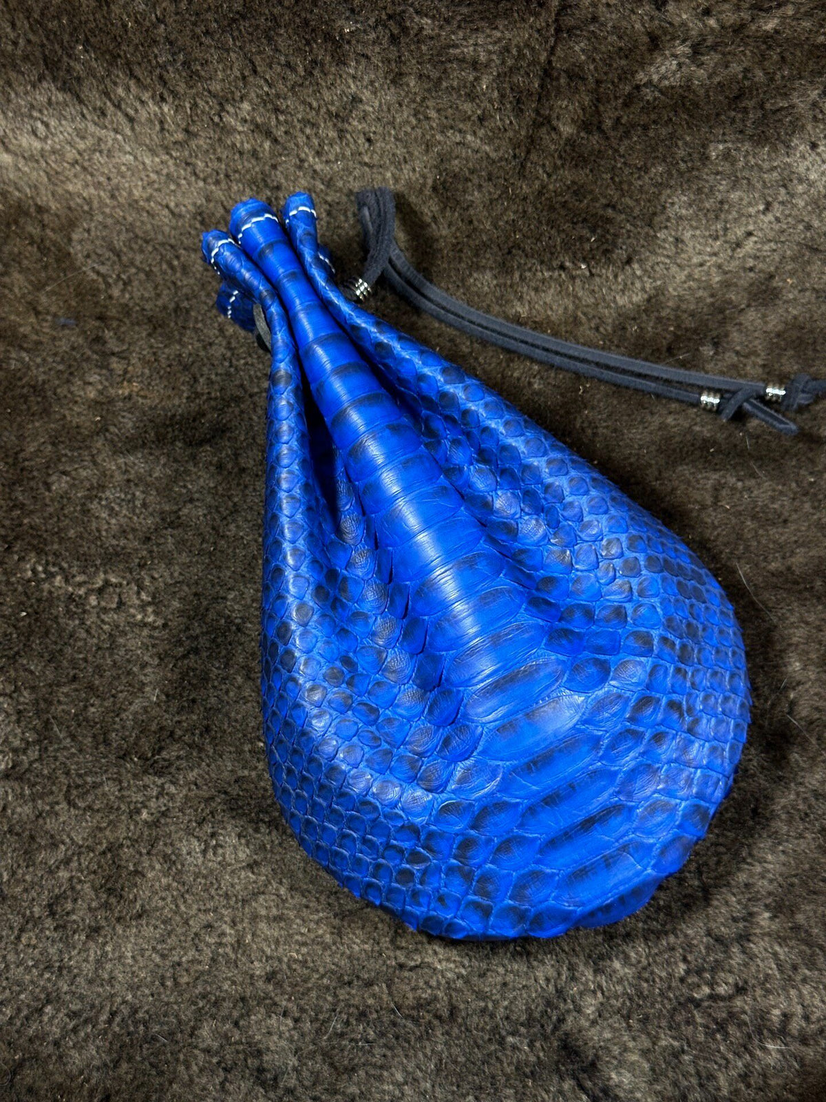 Blue Dragon Scale Leather Pouch