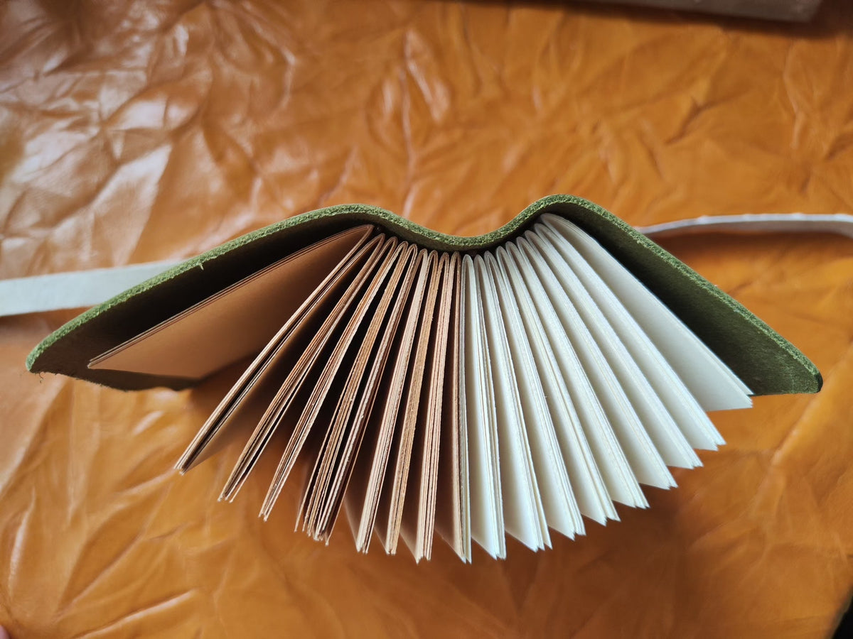 Olive Green Leather Journal 5x9cm