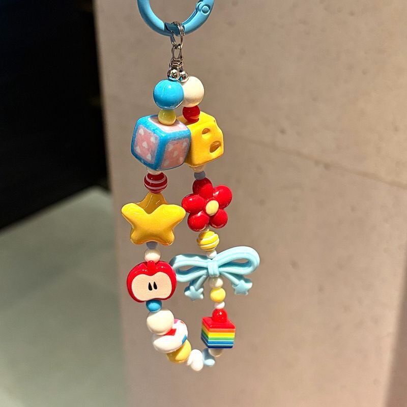 Beaded Phone Charm with Cheese Bead