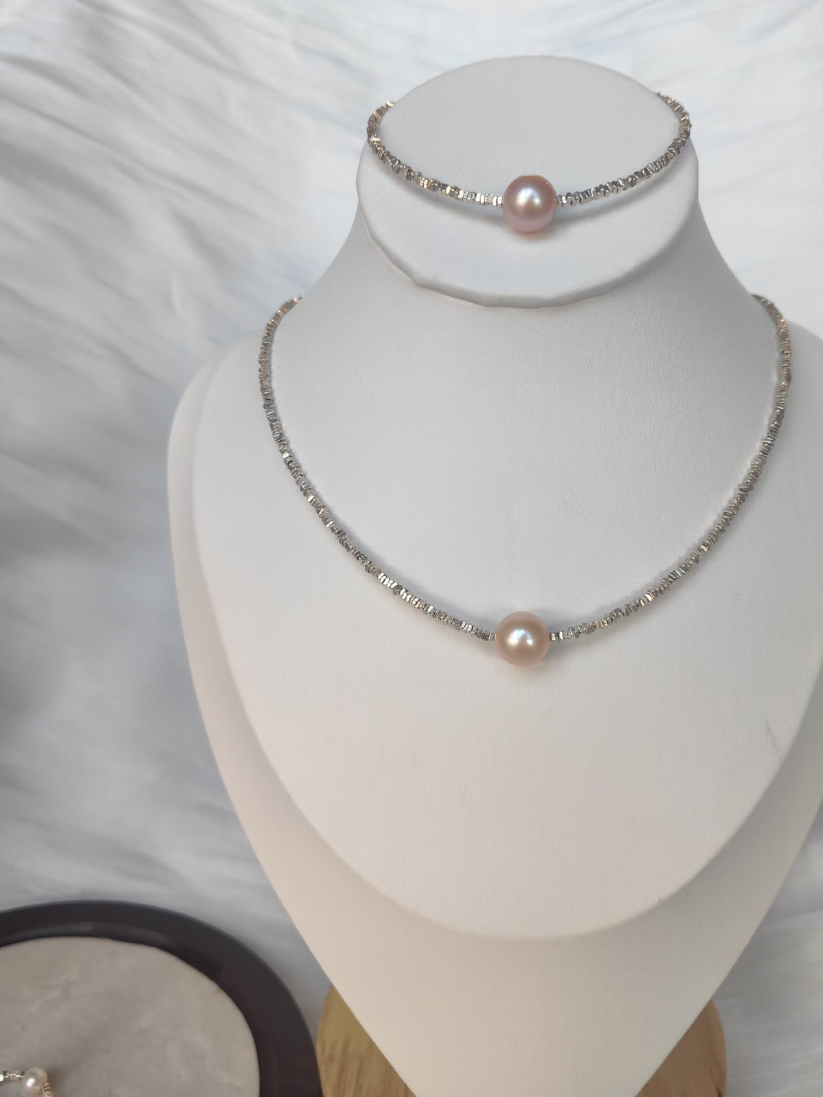 Ensemble de bijoux en perles d'eau douce naturelles et argent S925