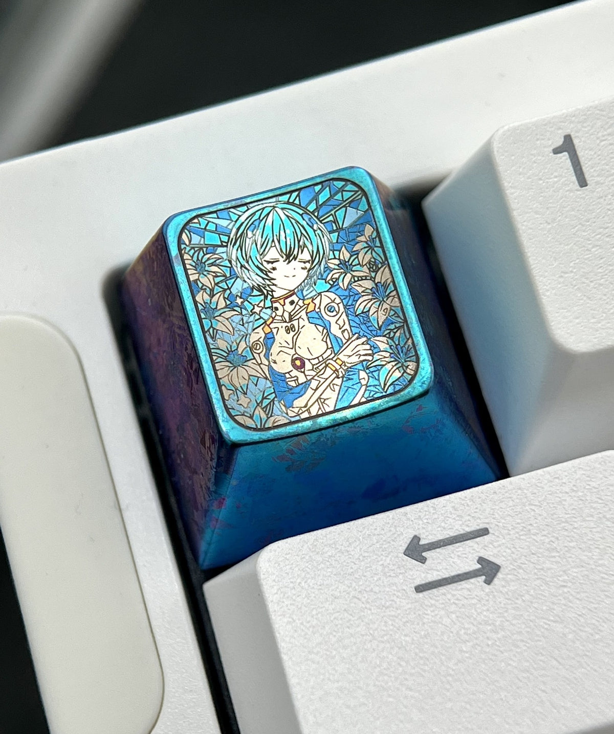Titanium Alloy Anime Artisan Keycap Rei Ayanami