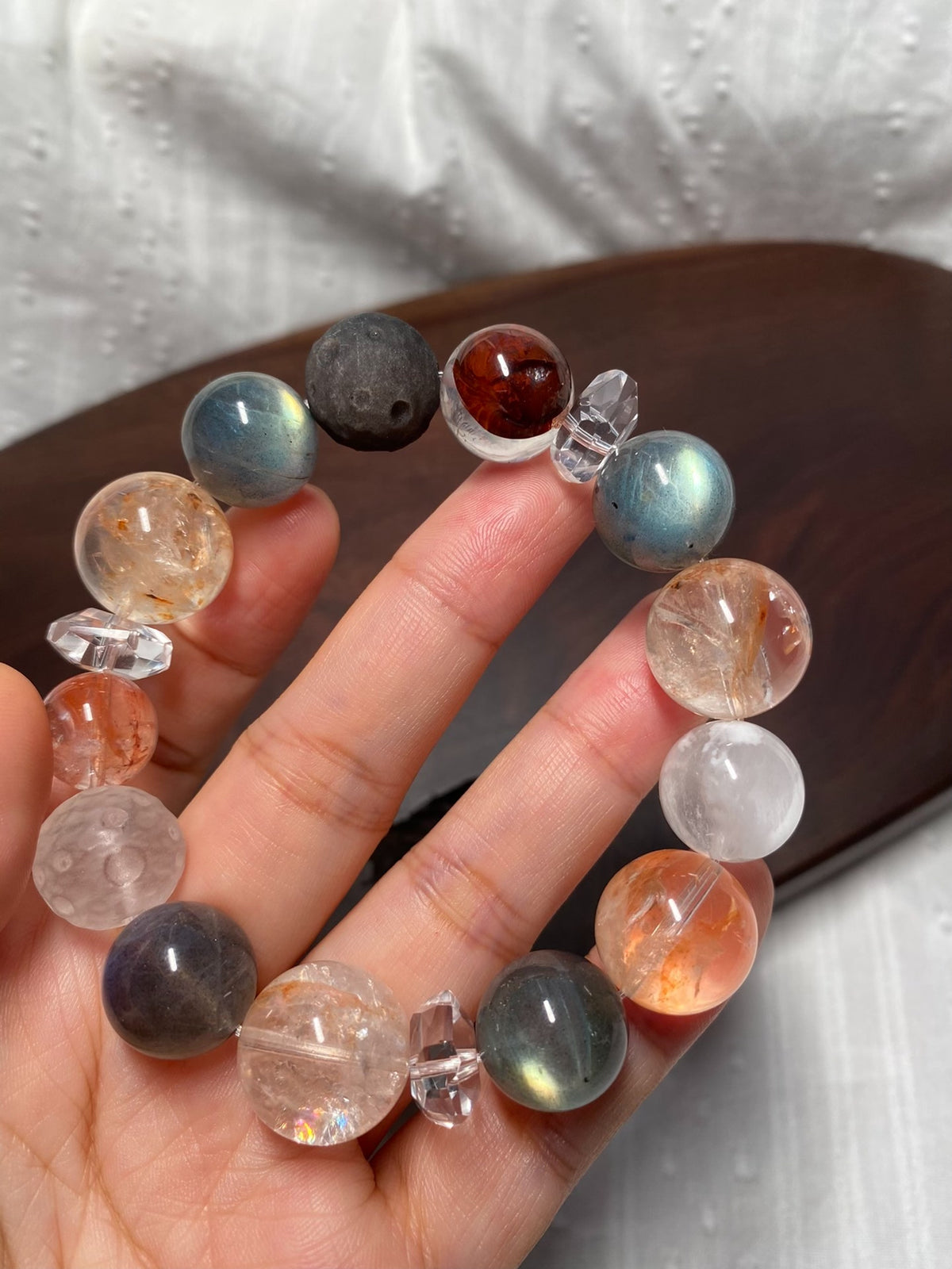 Multi-Gemstone Crystal Bracelet with Labradorite