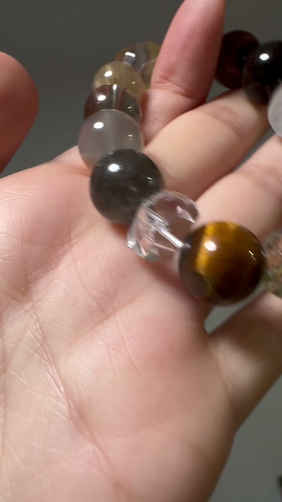 Mixed Crystal Beaded Bracelet with Cube Accent