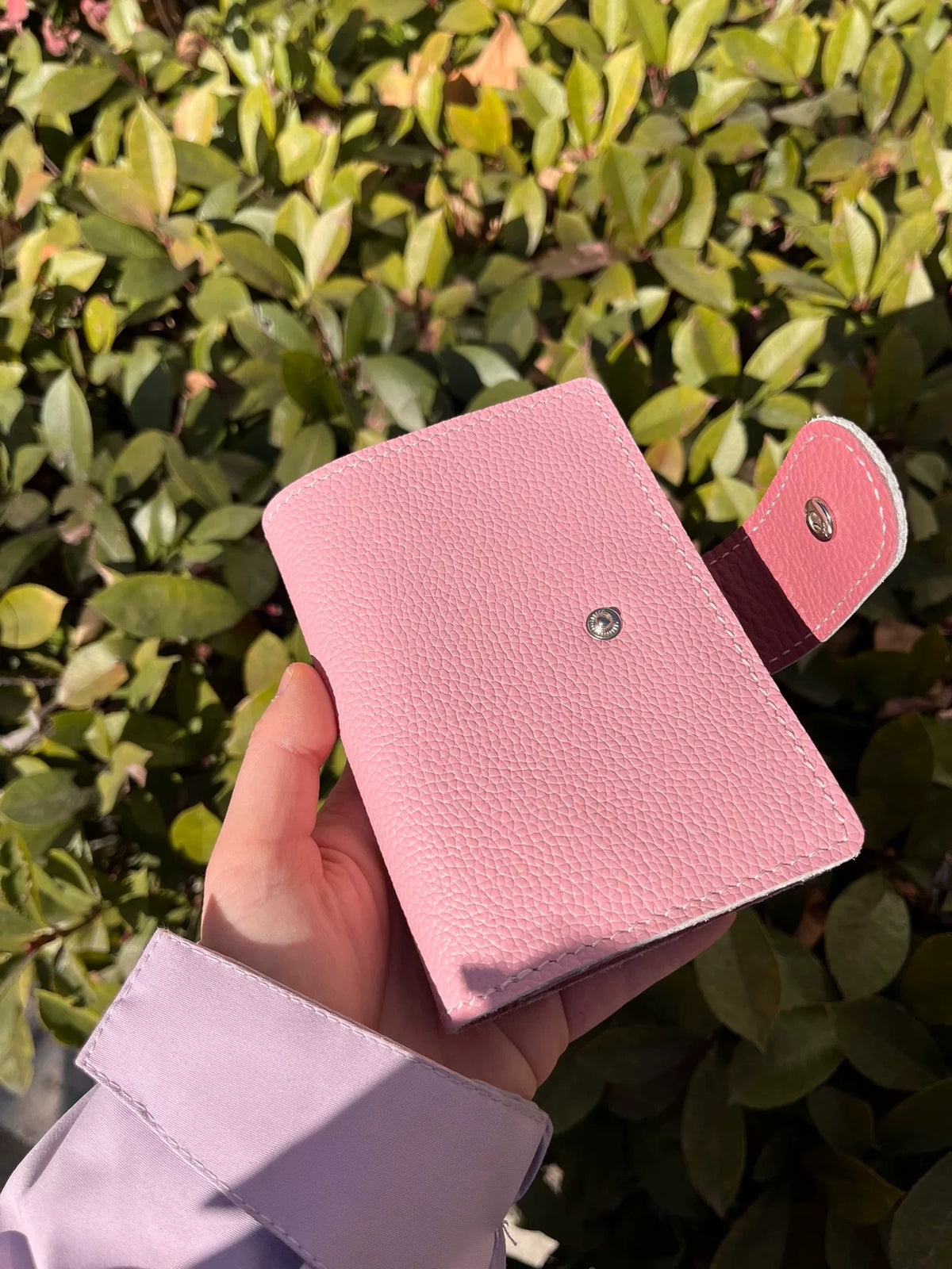 Carnet de cuir à feuilles A8 M5 cuir de vache rose