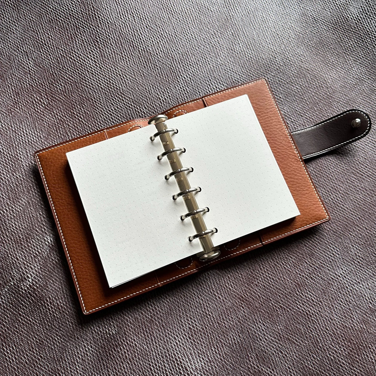 A7 Leren Map Organizer met Zes Ringen