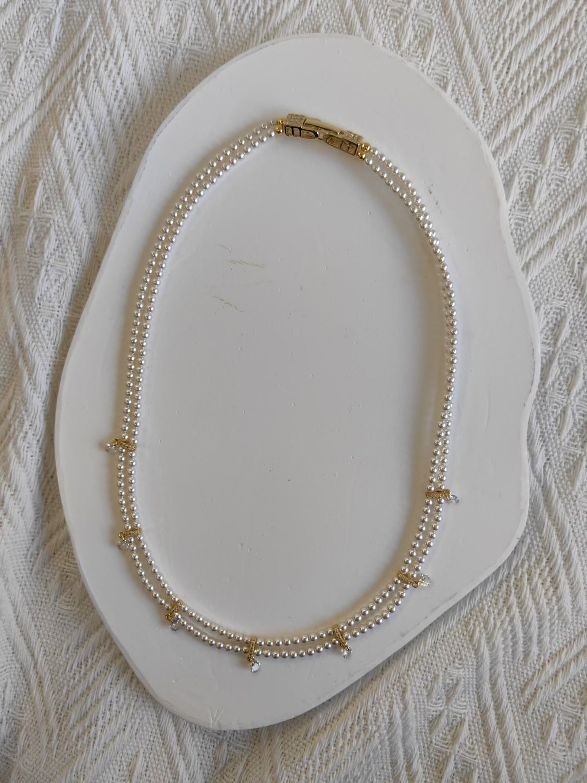 Collier double rang de perles 3mm