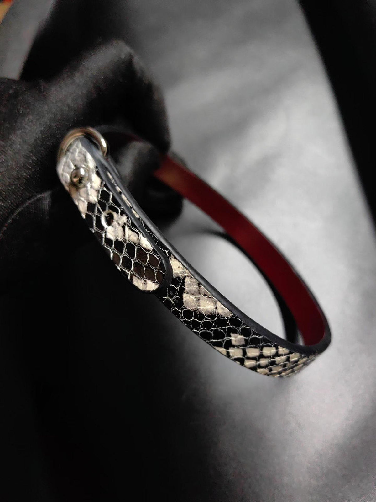 Handcrafted Snakeskin Leather Choker Necklace Bracelet