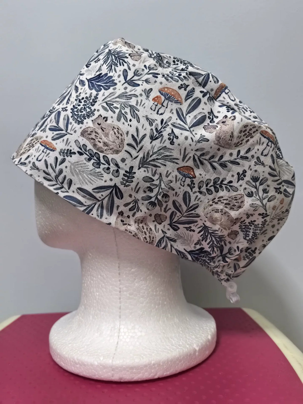 Gorro quirúrgico de algodón de doble capa con estampado de ardillas