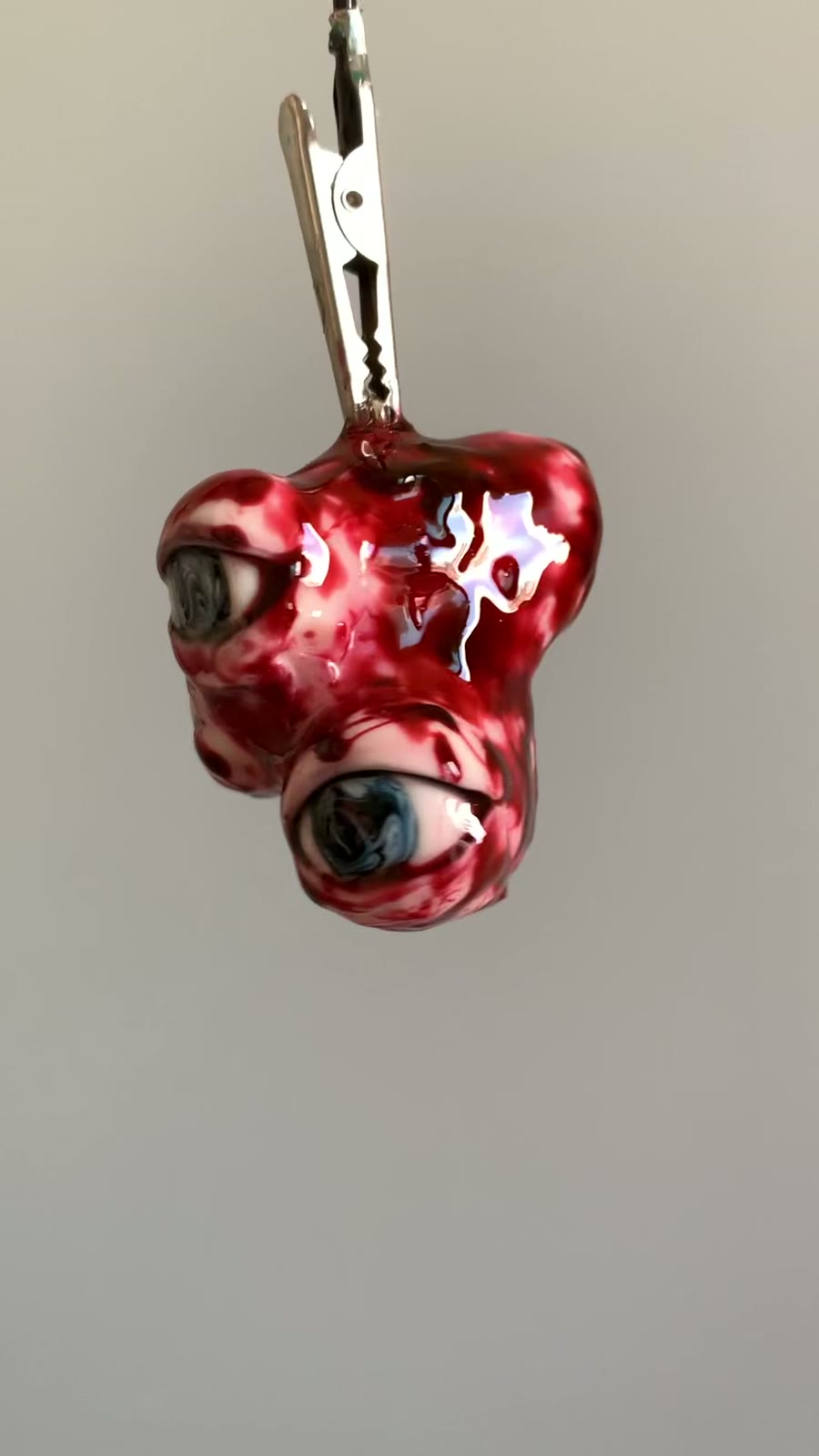 Handmade Clay Cthulhu Charm with Eyeballs