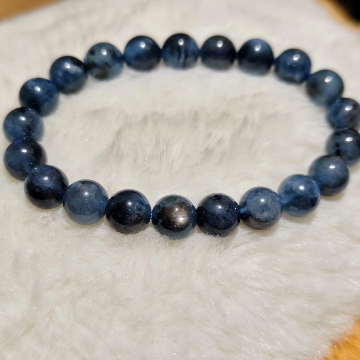 Natural Aquamarine Beaded Bracelet 9mm