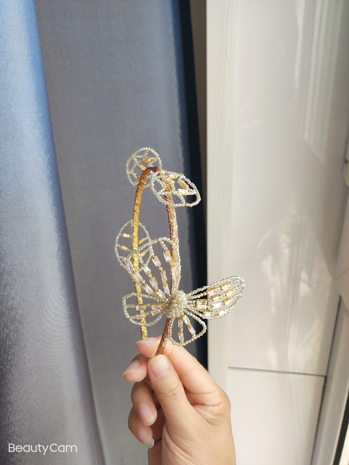 Crystal Butterfly Hair Headband with Earrings