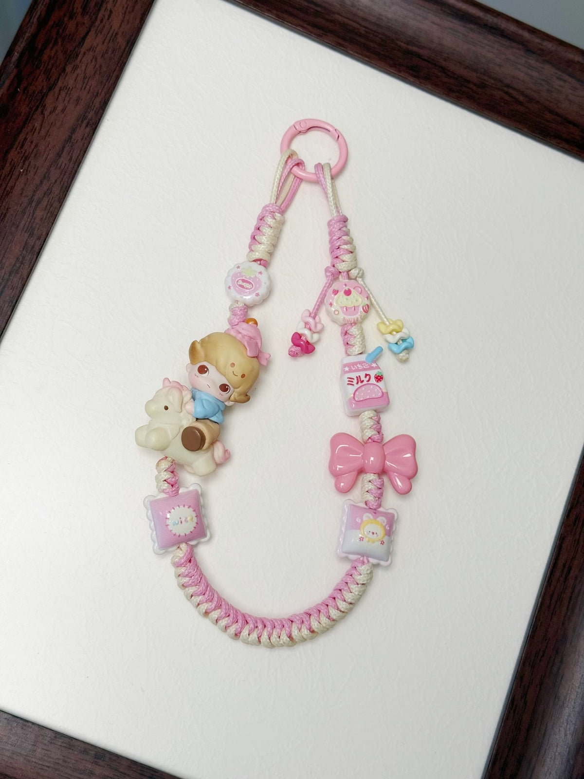 Dimoo Pastel Braided Phone Strap Charm
