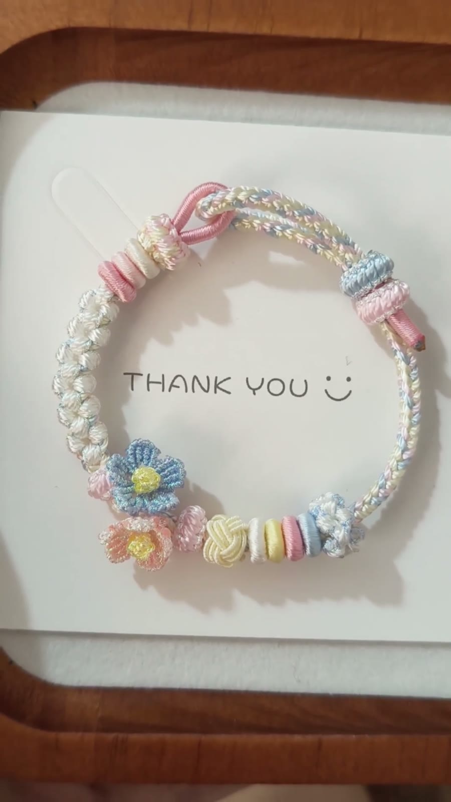 Pulsera de Cordón Trenzado a Mano Degradado Rosa y Azul
