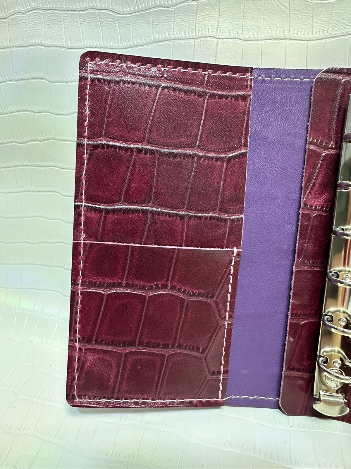 Funda para agenda A7 de cuero de grano completo