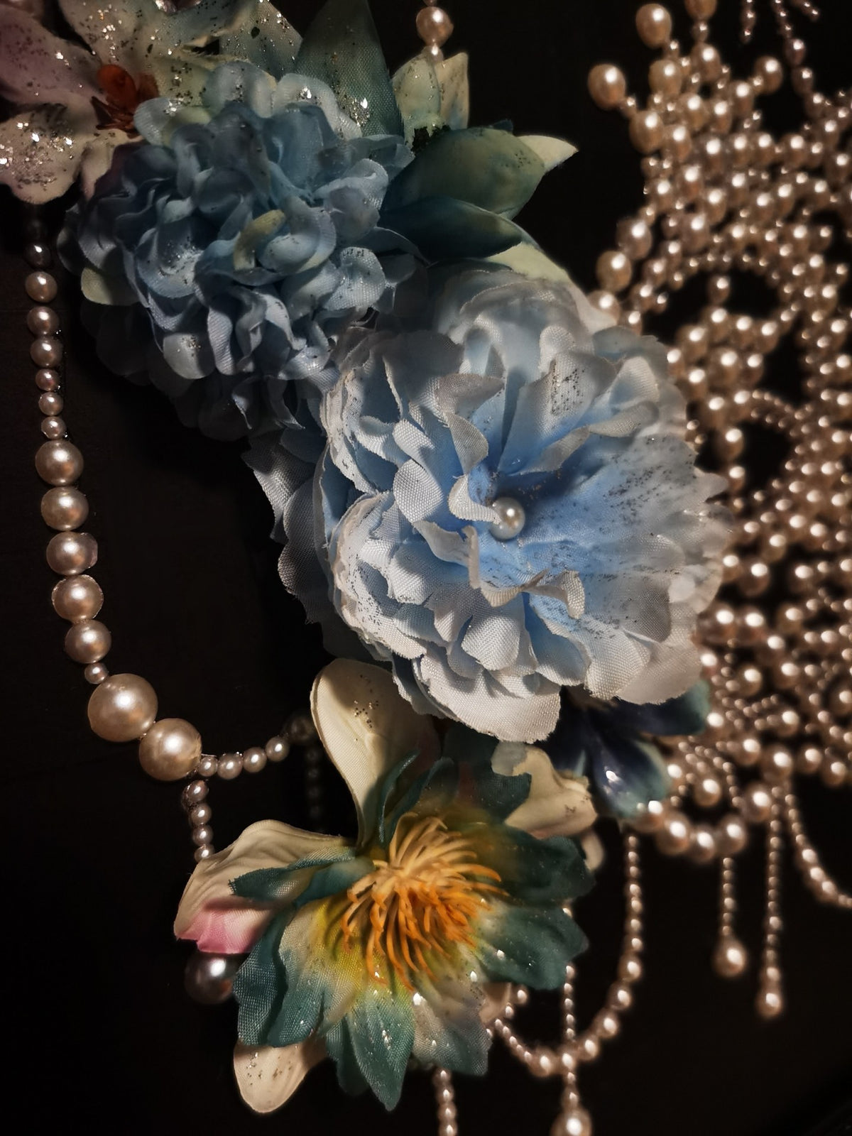 Pearl Butterfly Flower Wall Art 30cm