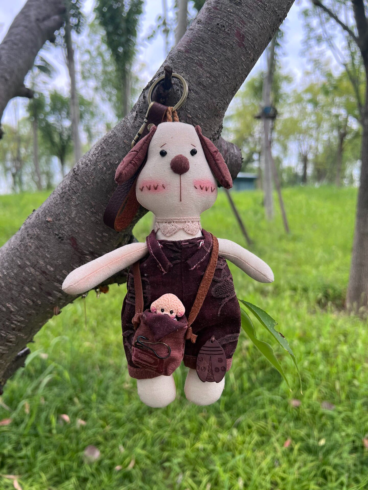 Xiangyunsha Dog Plush Bag Charm Keychain