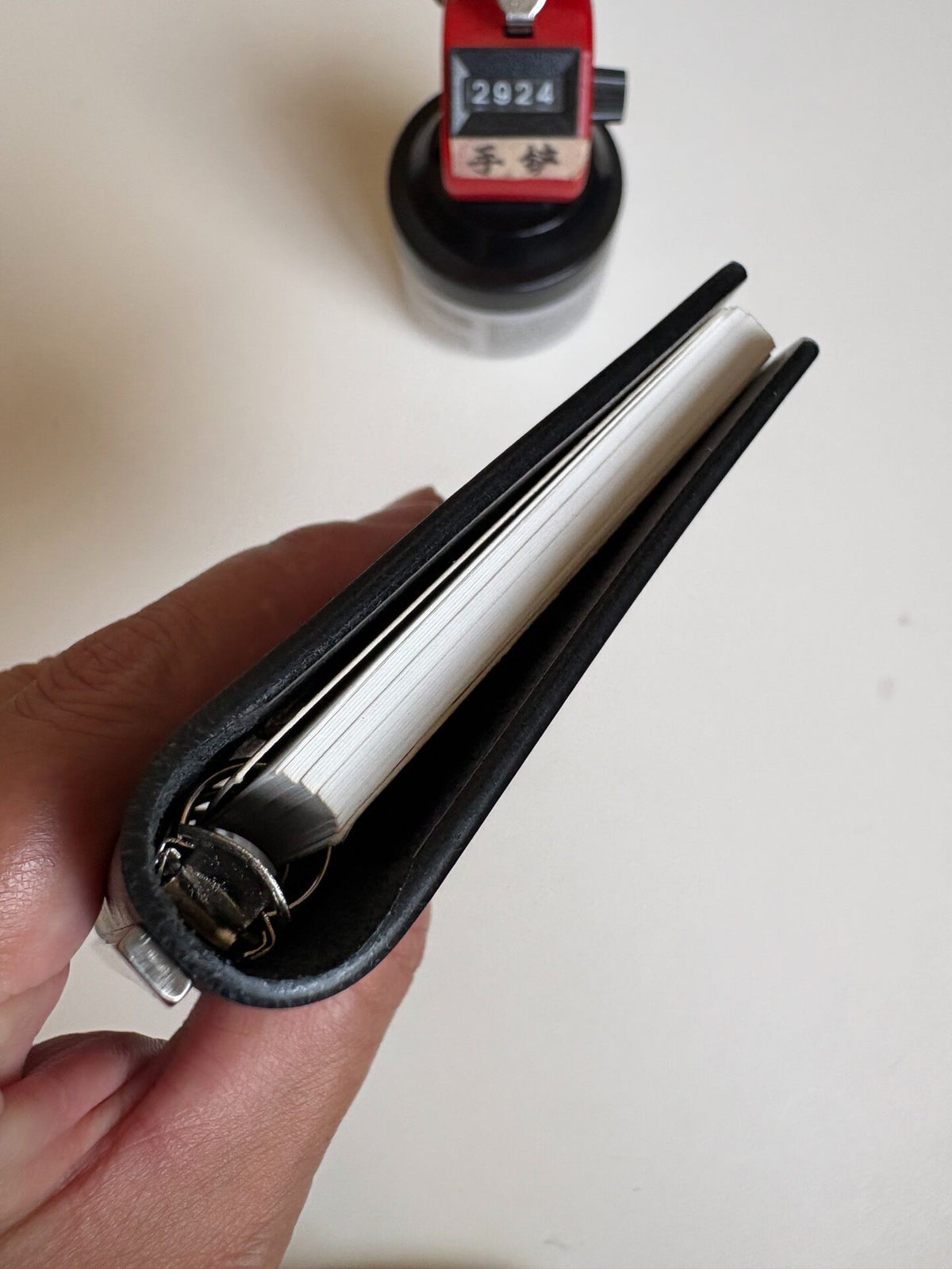 Handcrafted M5 Binder Black Buttero Leather