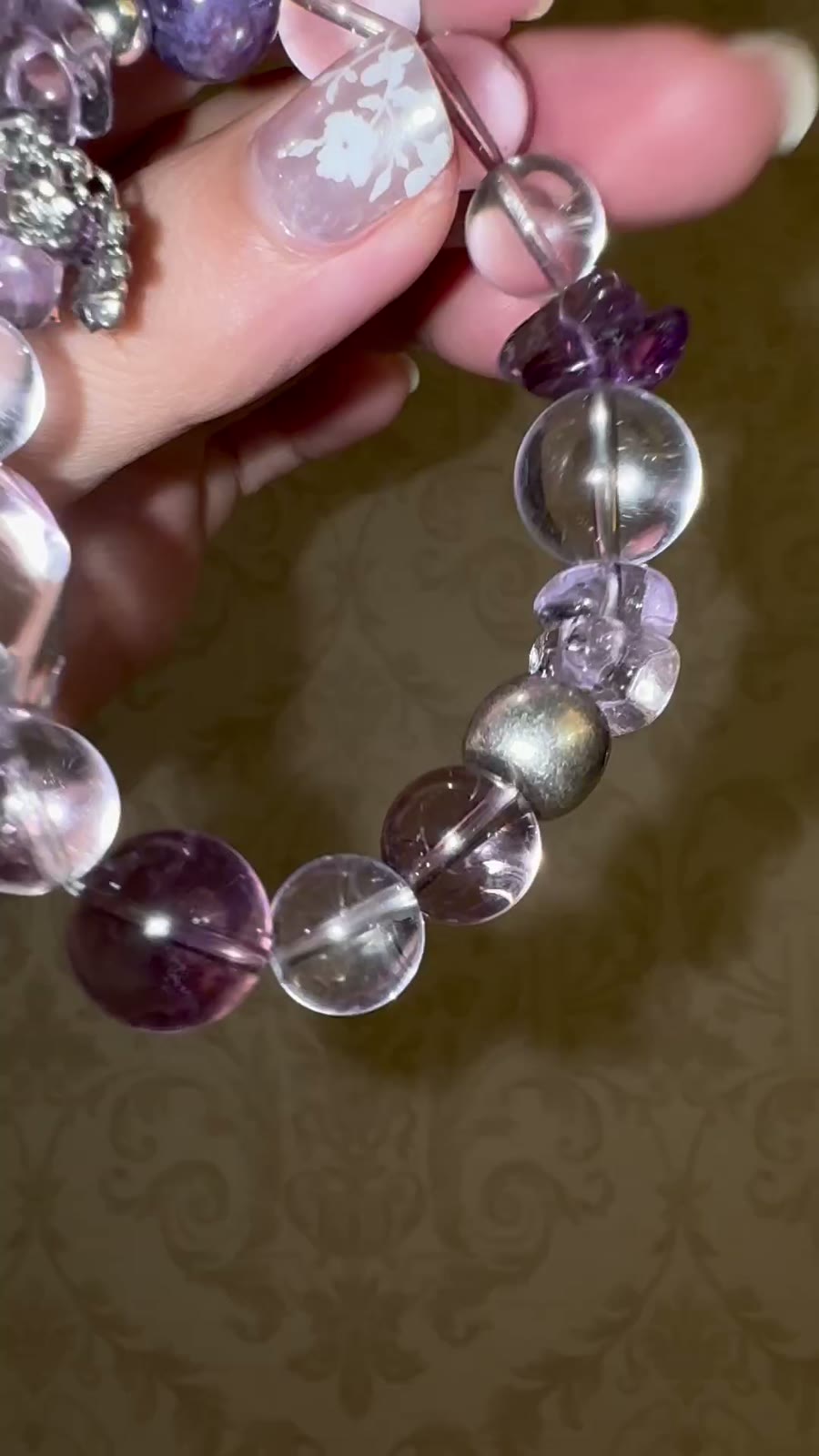 Ice Amethyst Kralenarm 10-14mm