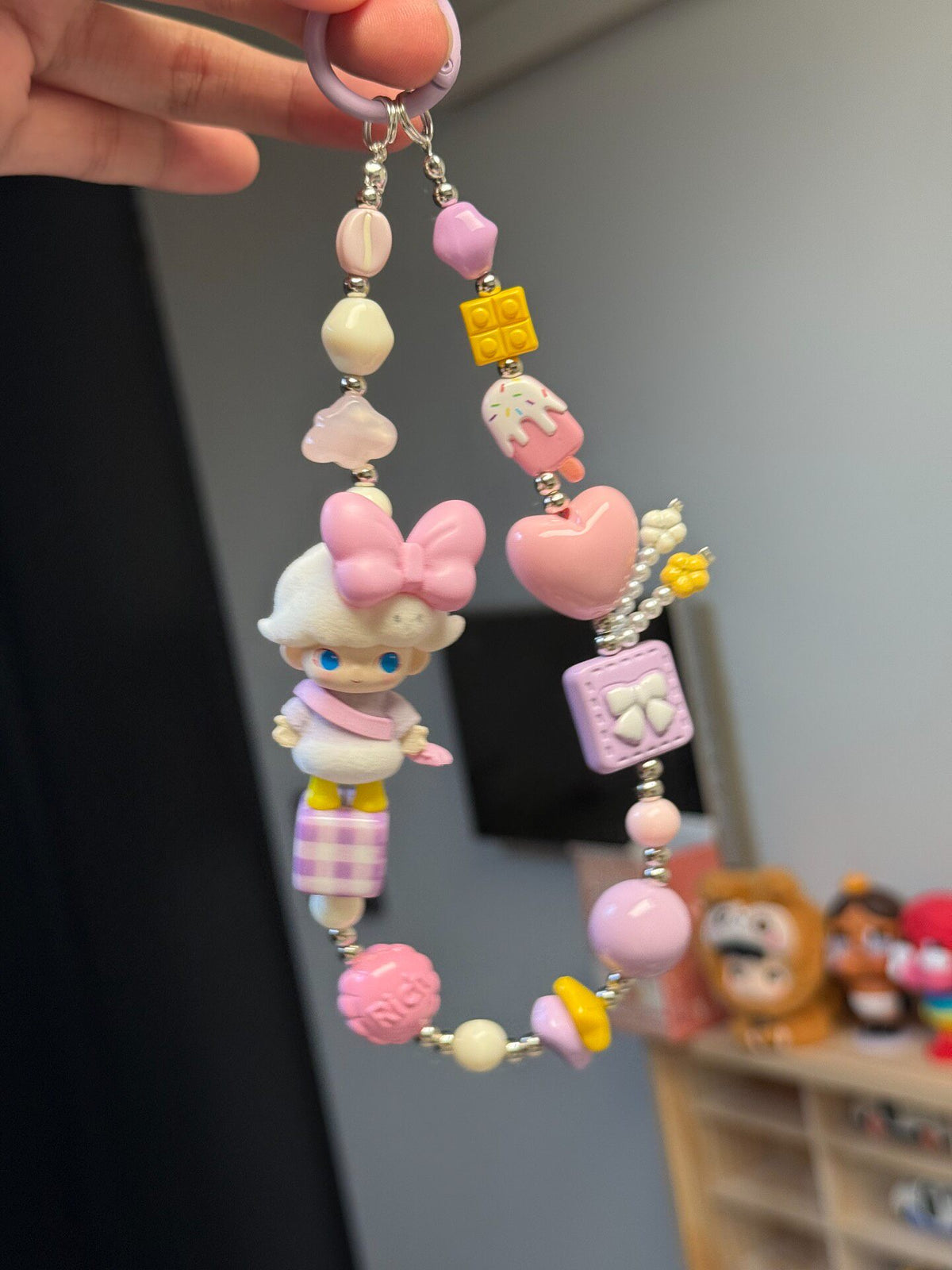 Beaded Dimoo Doll Phone Chain Keychain