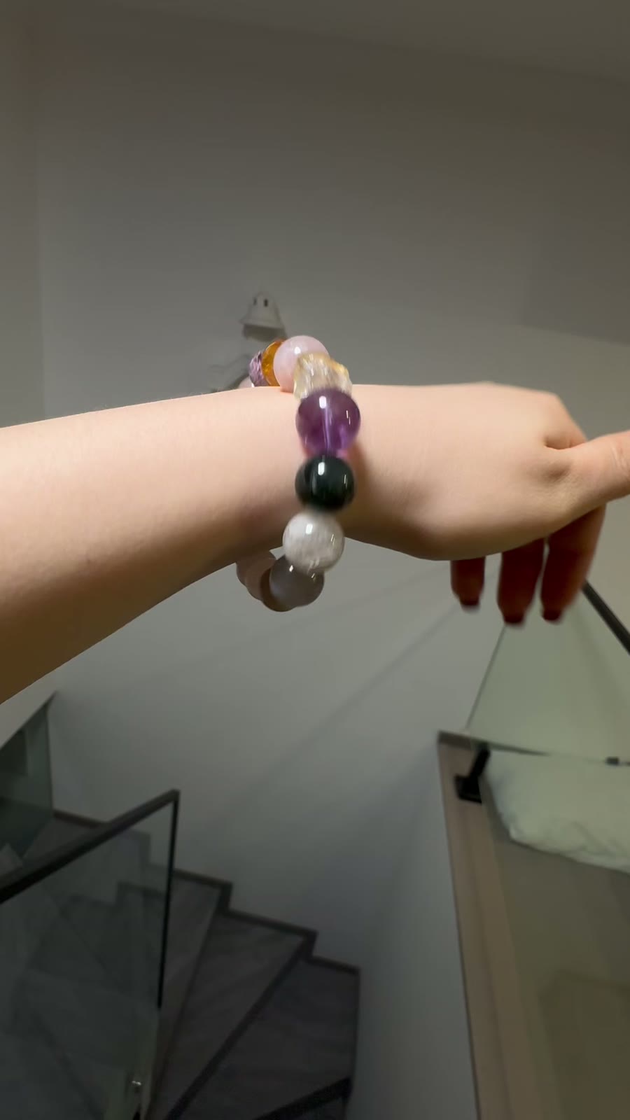 Multi Gemstone Beaded Bracelet Rose Quartz Amethyst