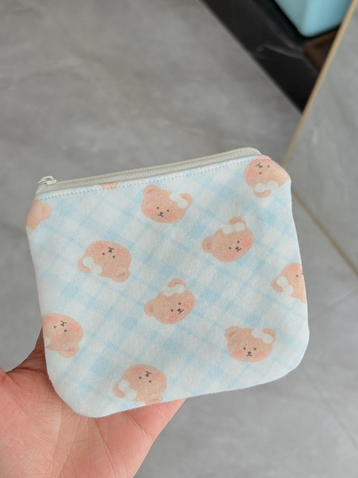 Handmade Bear Gingham Fabric Accessories Set