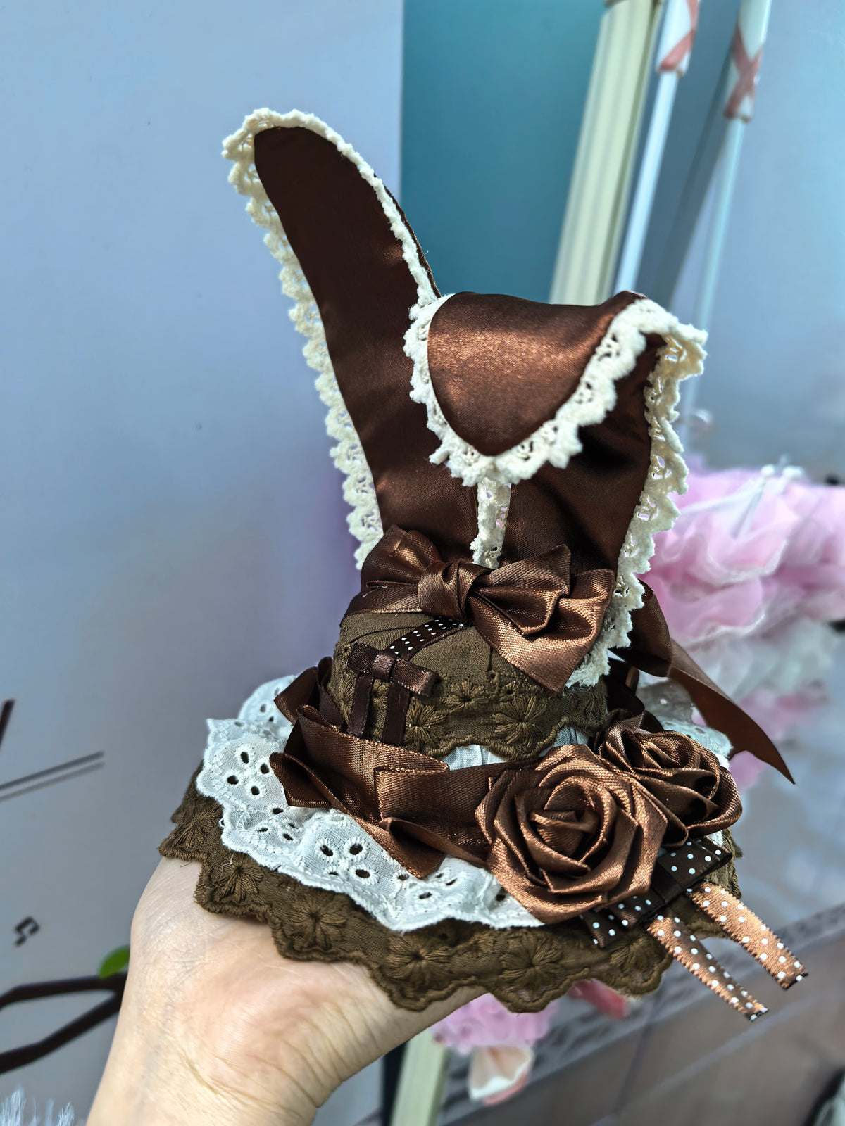Brown Rabbit Ear Fascinator Hat