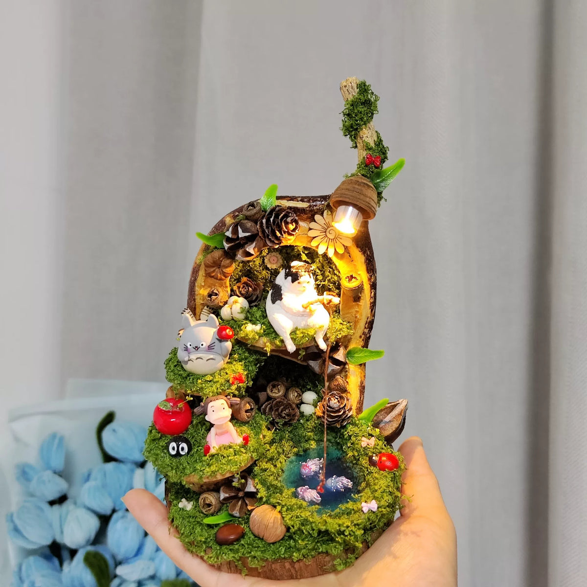 Beuchtetes Entada-Samenschote-Diorama