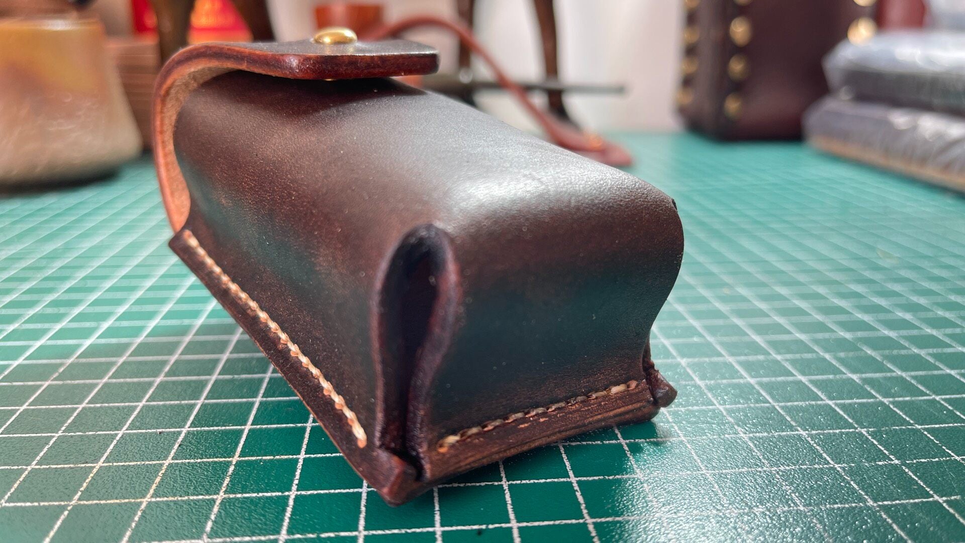 Hand-Stitched Vegetable-Tanned Cowhide Stamp and Tool Case