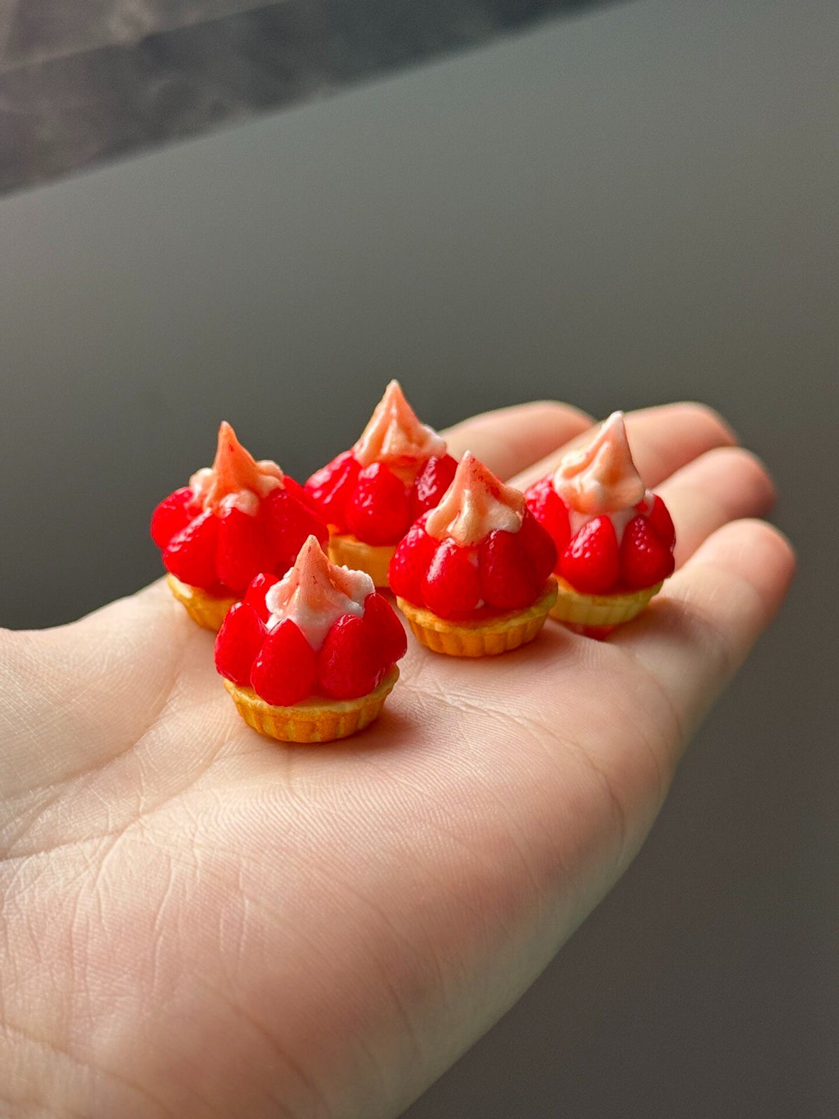 Miniature Fruit Tart Charm Handcrafted Clay