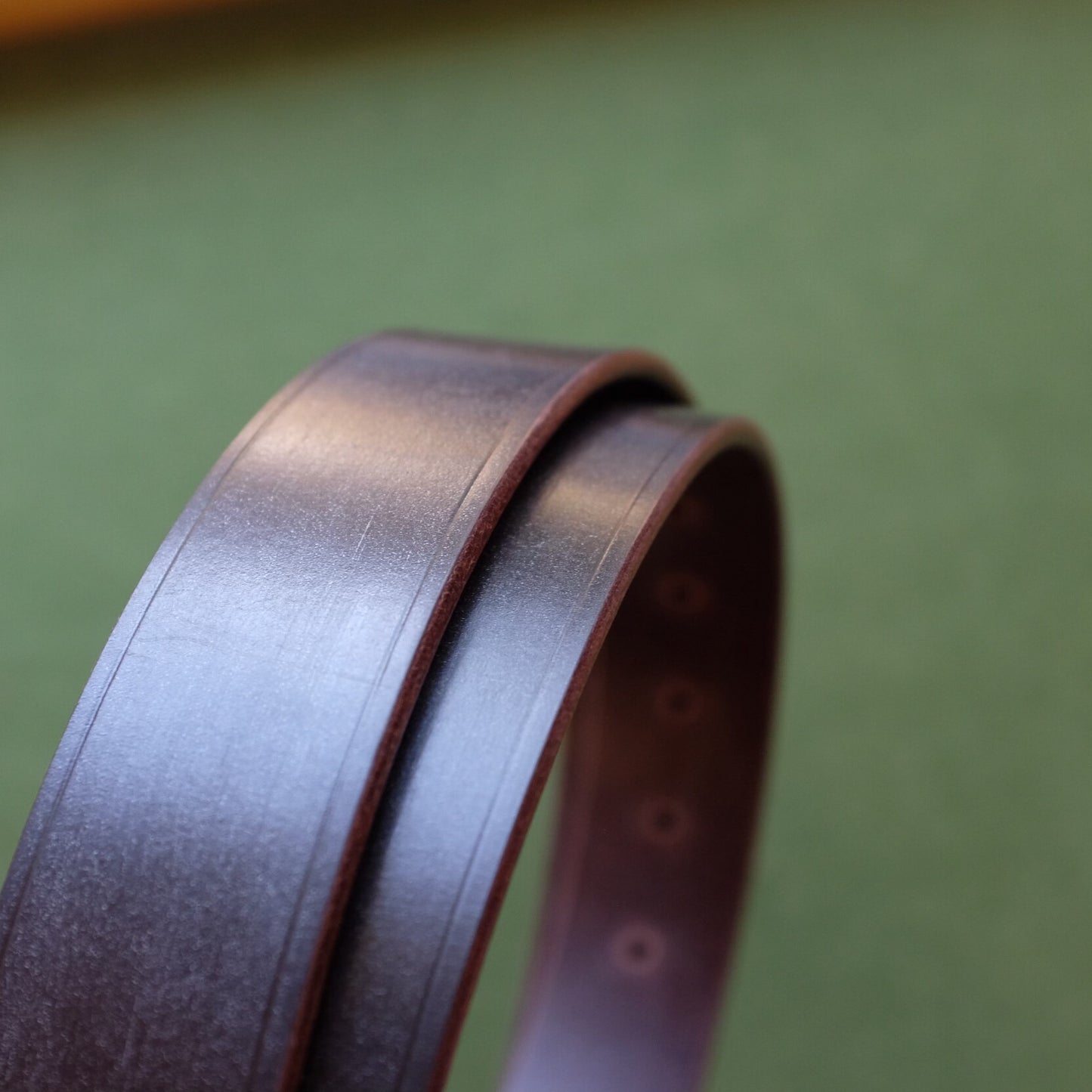Dark Brown Leather Belt with Silver Buckle