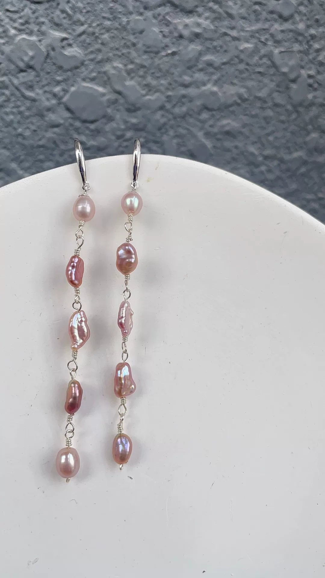 Handmade Wire Wrapped Baroque Pearl Drop Earrings