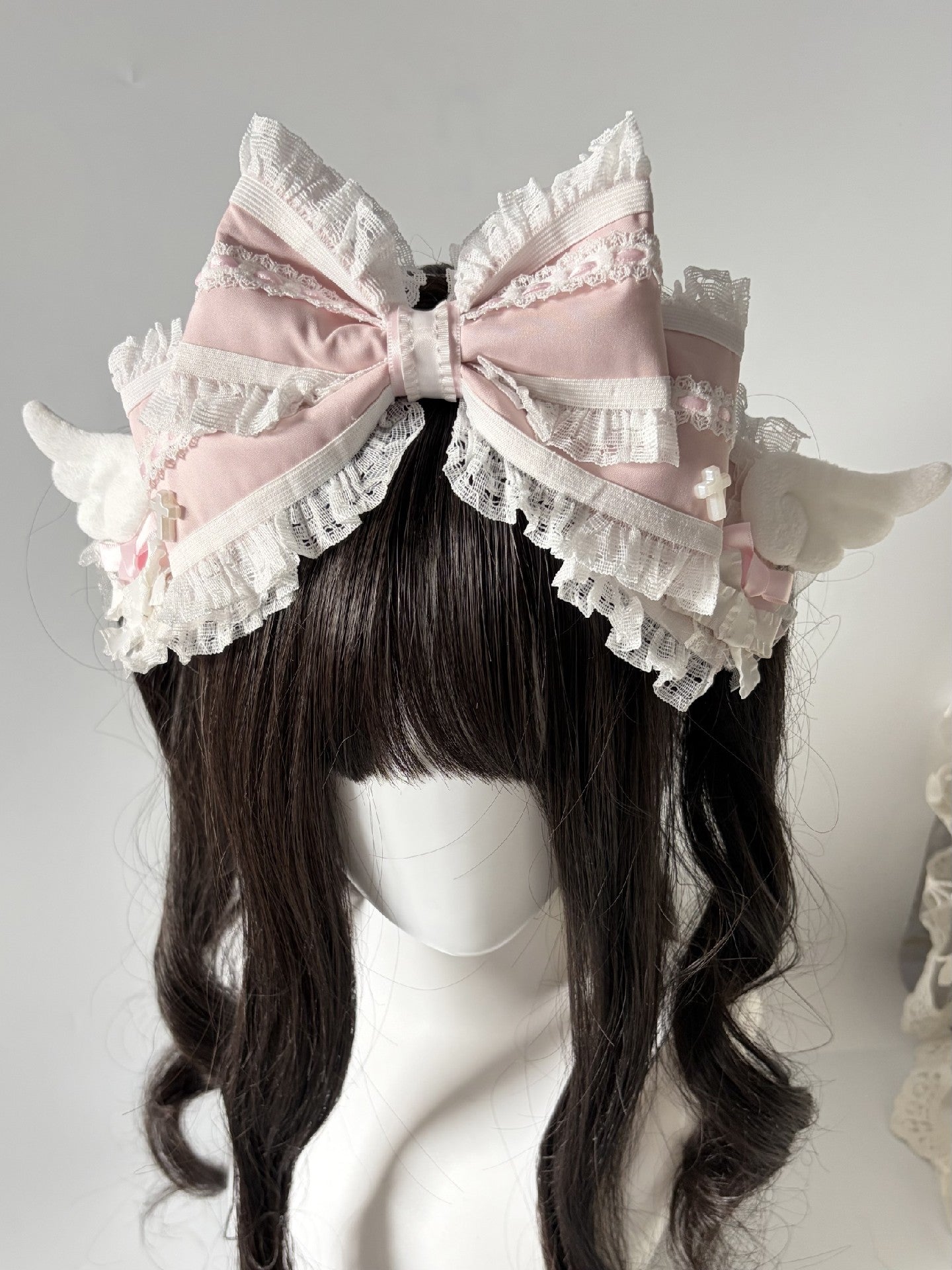 Angel Wing Halo KC Hair Clip with Large Bow