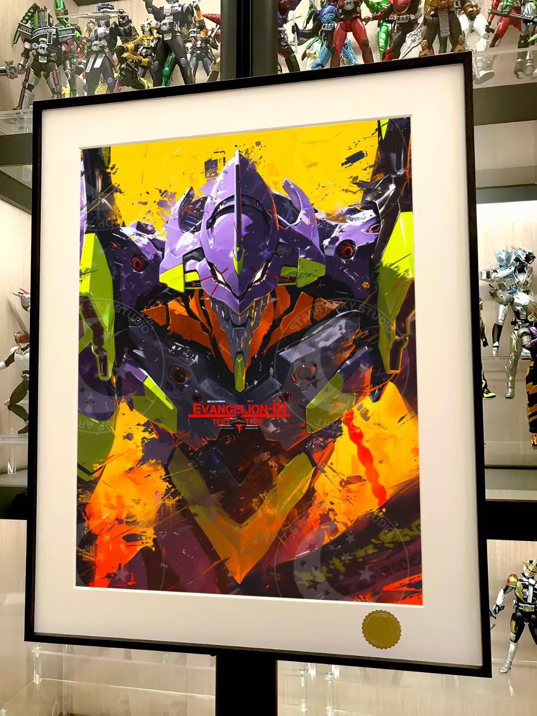 Gerahmter Evangelion Unit-01 Abstrakter Kunstdruck