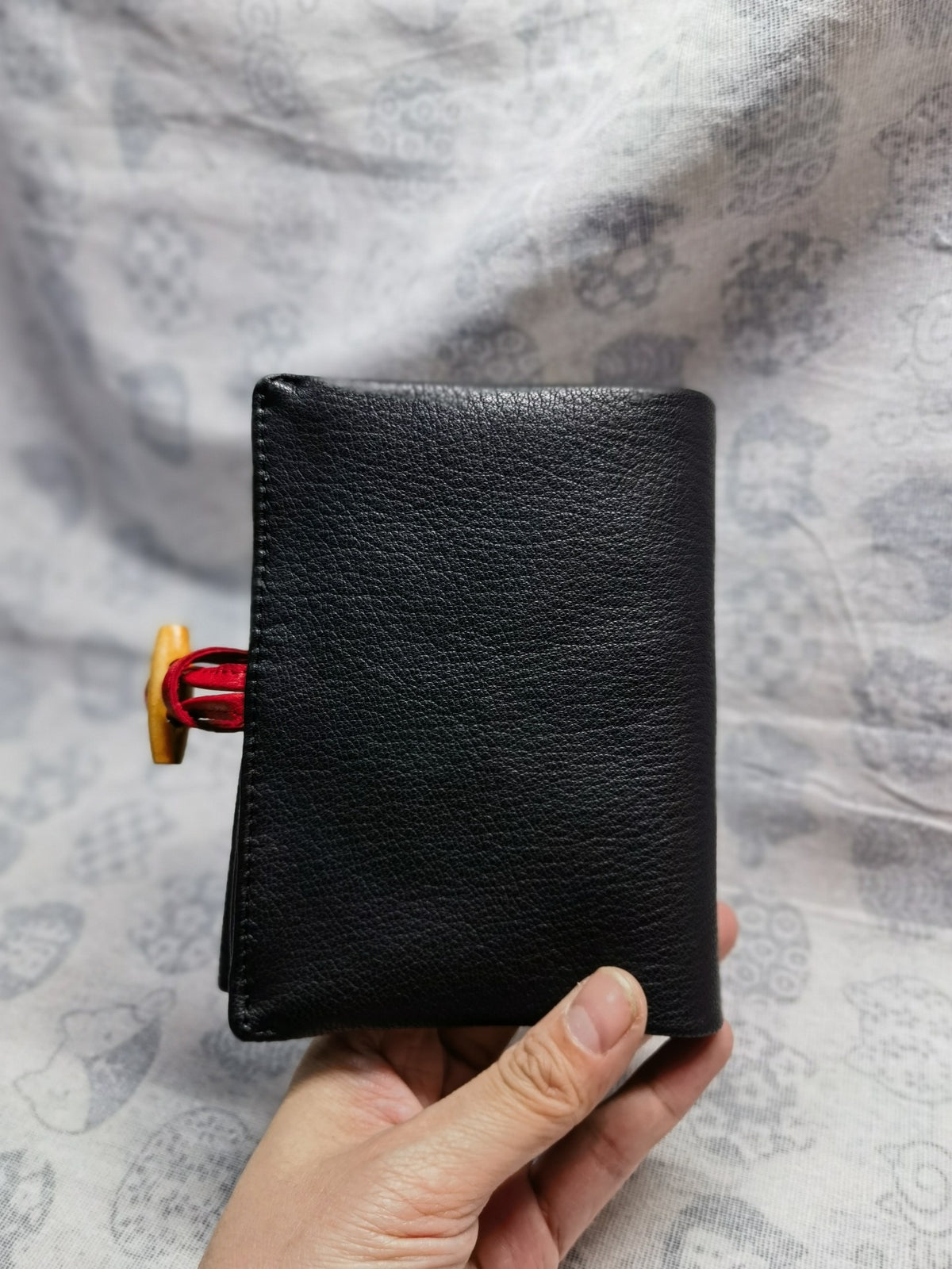 A7 Black Goatskin Toggle Ring Binder Notebook