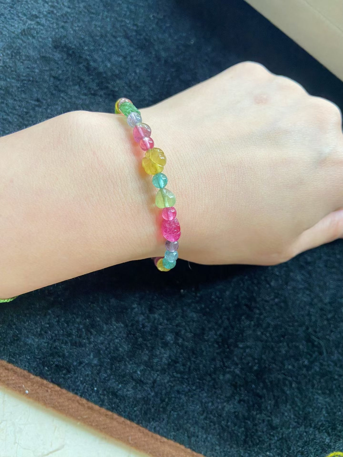 Turmalin Regenbogen Perlenarmband