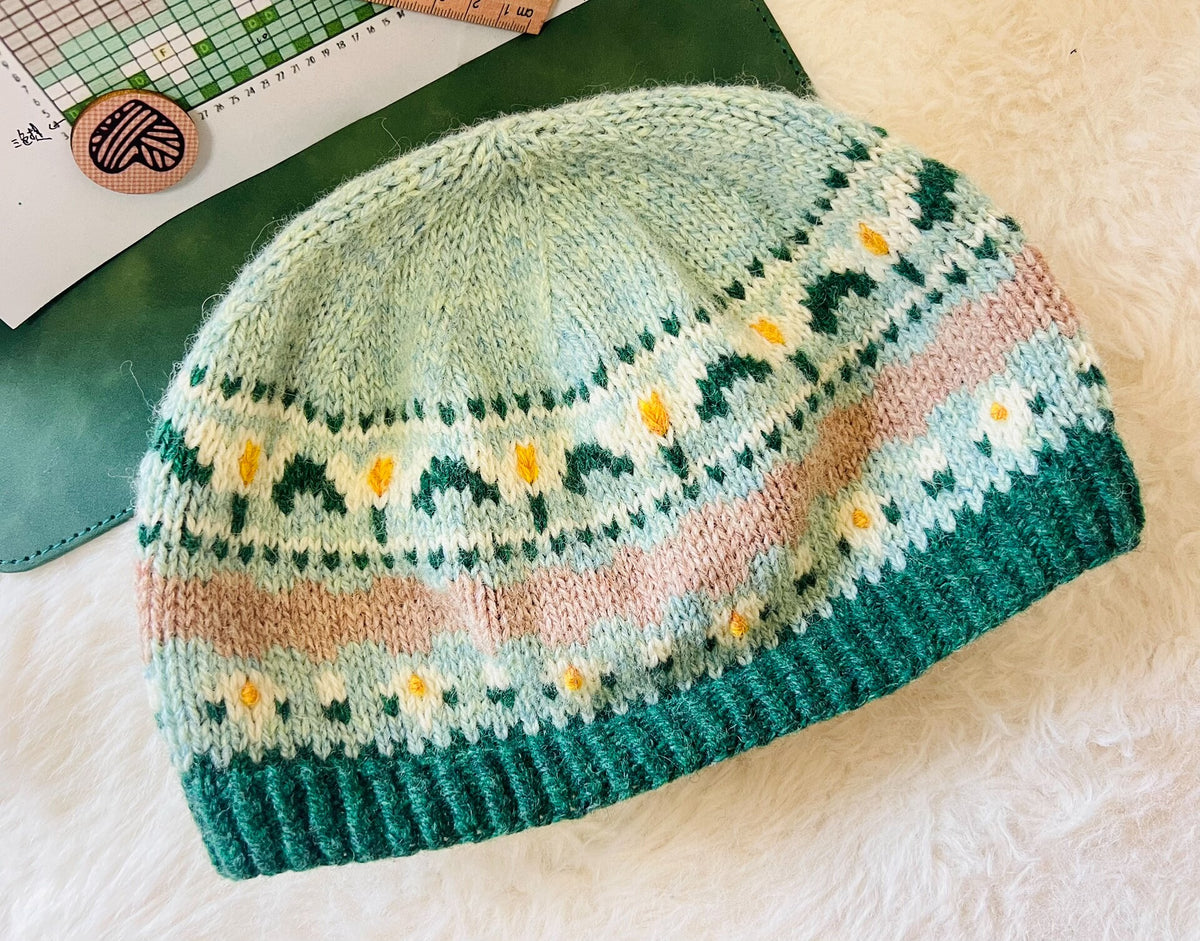 Shetland Wool Fair Isle Knit Hat