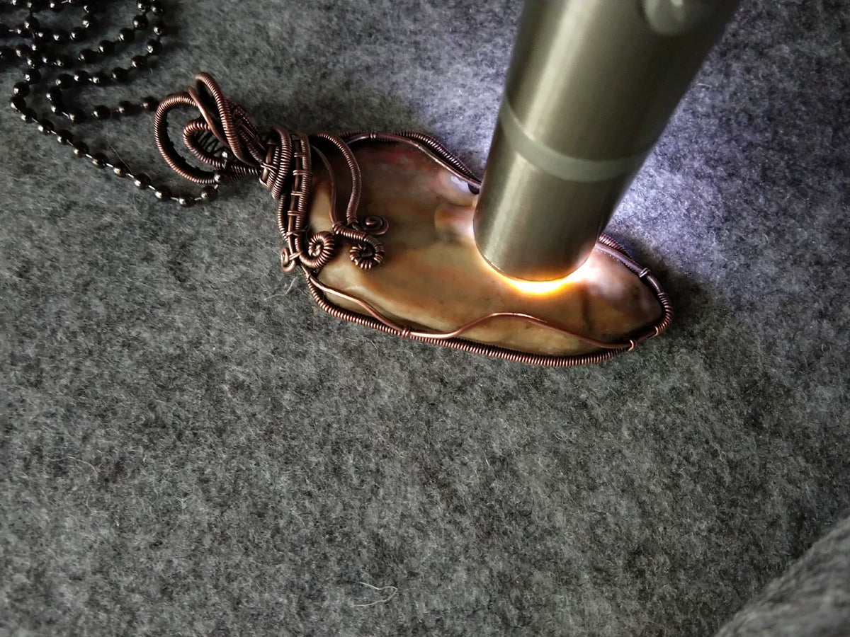 Alashan Colorful Jade Wire Wrapped Pendant