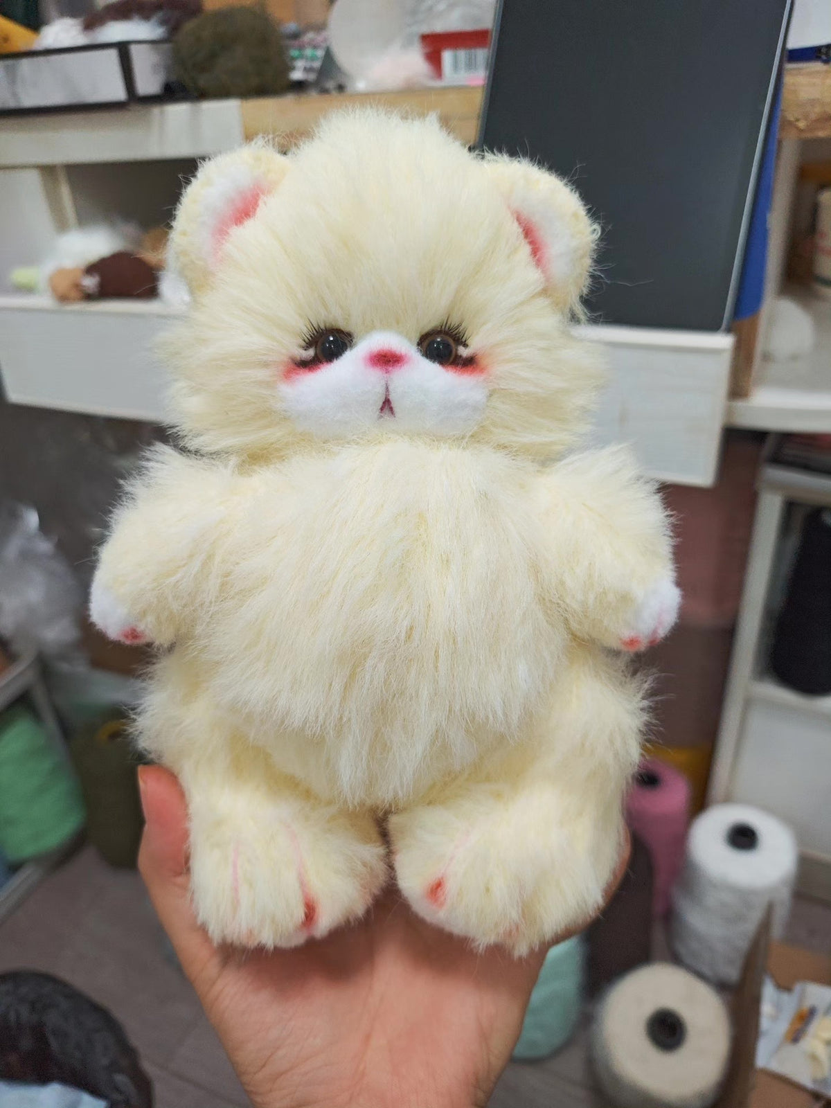 Peluche Gatto Occhi Scuro Artigianale