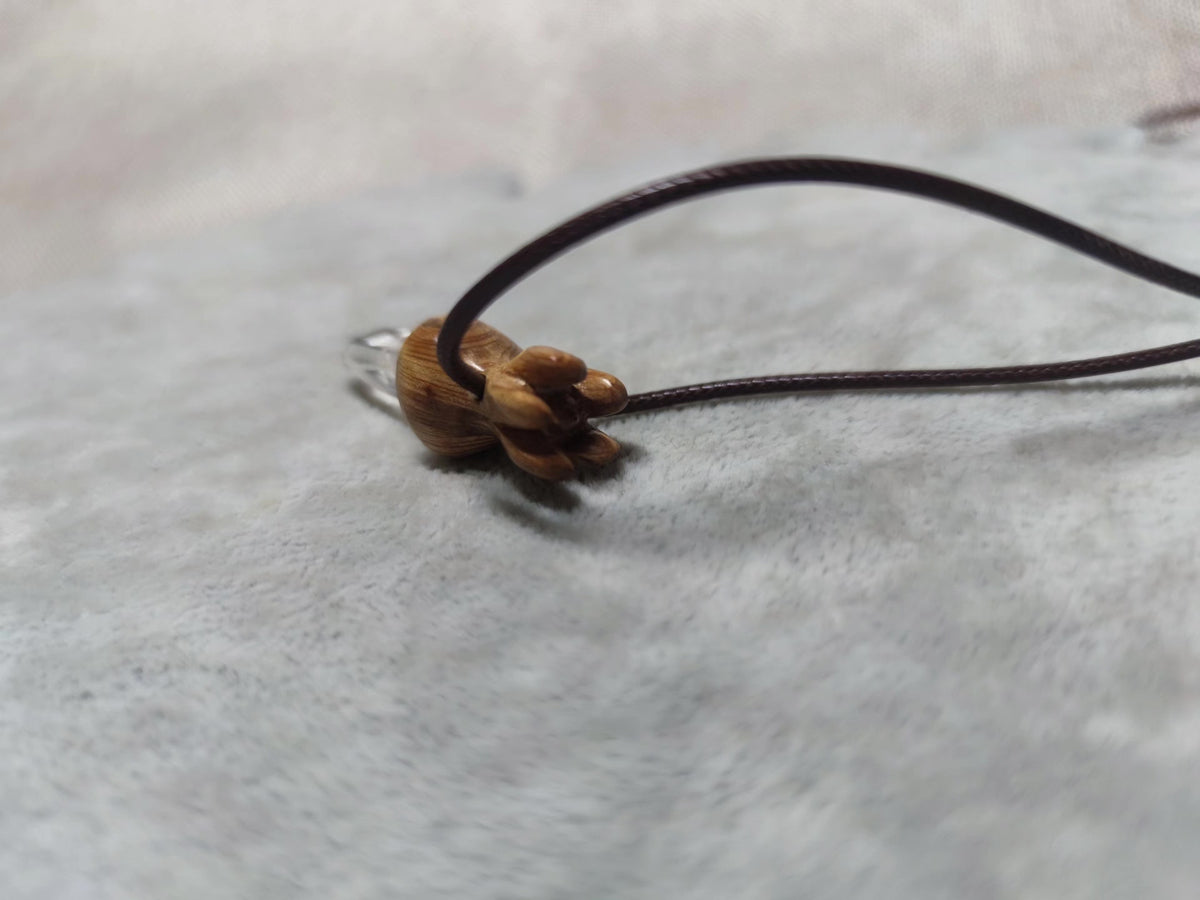 Natural White Crystal Thuja Wood Pendant